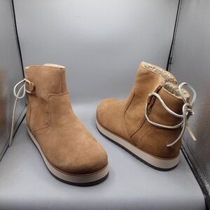 Merrell Juno Bluff Polar Boots Women's 8M Brown Camel Suede Waterproof